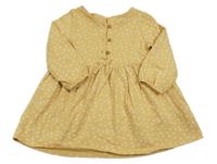 Okrové vzorované šaty s mašli Next