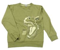Khaki mikina s dinosaurem little kids