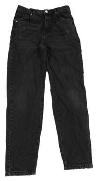 Černé high waist rifle s ošoupaného vzhledu Page one young