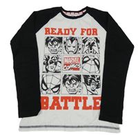 Bílo-černé pyžamové triko se superhrdiny MARVEL