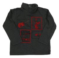 Tmavošedý melírovaný rolák s kytarami Petits