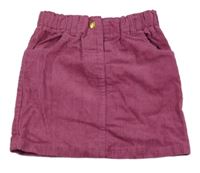 Tmavorůžová paper bag manšestrová sukně Kiki&Koko