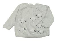 Světlešedý melírovaný svetr s ovečkami Next