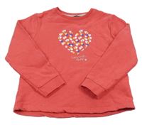 Jahodová mikina se srdíčkem a nápisy BLUE SEVEN