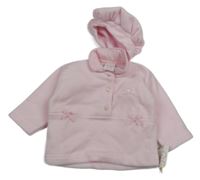 Nové - 2Set - Světlerůžová fleecová mikina s mašličkami a límečkem + baret