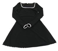 Černo-bílé šaty s perlami SHEIN