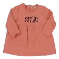 Lososové teplákové šaty s nápisem POCOPIANO