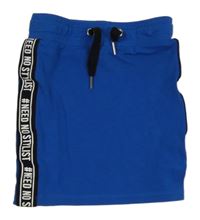 Cobaltově modro-černá sukně s pruhy s nápisy COOLCAT