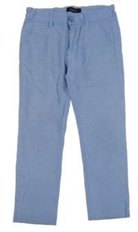 Modré melírované chino kalhoty FUN&FUN