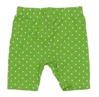 Zeleno-bílé puntíkaté legínové kraťasy 
