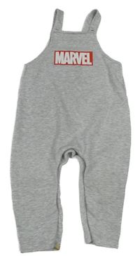Šedé melírované laclové tepláky s logem - MARVEL PRIMARK