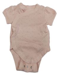 Světlerůžové puntíkované žebrované zavinovací body Primark 