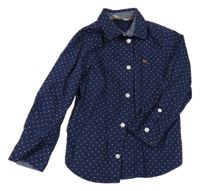 Tmavomodrá košile s tečkami a výšivkou H&M
