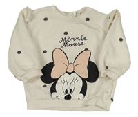 Smetanová puntíkatá mikina s Minnie a volánky zn. H&M