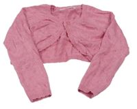 Růžové melírované perforované svetrové bolerko Primark