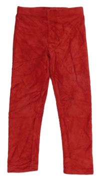 Červené žebrované sametové legíny Matalan