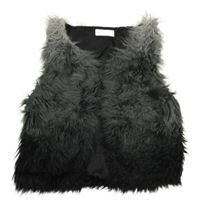 Šedo-tmavošedo-černá ombré kožešinová podšitá vesta zn. H&M