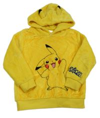 Žlutá chlupatá mikina s Pikachu a kapucí H&M