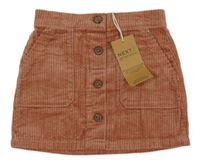 Nové - Starorůžová manšestrová sukně s knoflíky Next