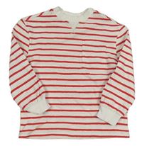 Bílo-červená pruhovaná mikina s kapsou M&S