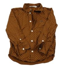 Hnědá puntíkatá košile s výšivkou H&M