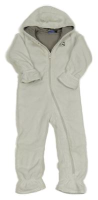 Bílá chlupatá podšitá kombinéza s mývalem a kapucí Lupilu