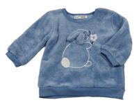 Tmavomodrá chlupatá mikina s králíkem Ergee