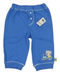 Nové - Modré tepláky s medvědem a knoflíky St. Bernard