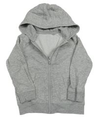 Šedá melírovaná propínací mikina s kapucí George