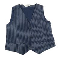 Tmavomodro-bílá pruhovaná lněná vesta H&M