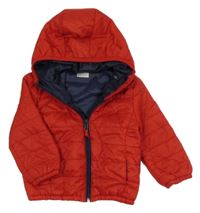 Červená prošívaná šusťáková zateplená bunda s kapucí Prénatal