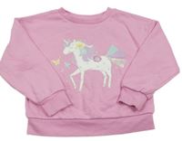 Růžová mikina s jednorožcem Primark