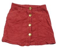 Červená manšestrová propínací sukně Next