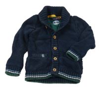 Tmavomodrý podšitý propínací svetr Sergent Major