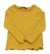 Okrové žebrované triko George