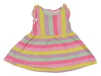 Barevné pruhované bavlněné šaty Zeeman