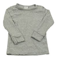 Šedé melírované žebrované triko H&M