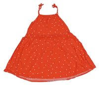 Červené puntíkaté lehké šaty Vertbaudet