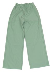 Zelené lehké široké kalhoty