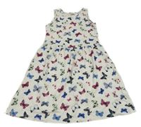 Bílé bavlněné šaty s motýly H&M