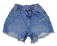 Modré riflové high rise kraťasy s prošoupáním Denim Co.