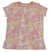 Růžové vzorované tričko C&A