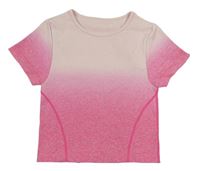 Růžové ombré sportovní crop tričko 