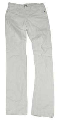 Bílé plátěné skinny kalhoty 