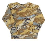 Béžovo-modro-smetanová vzorovaná mikina H&M