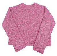 Růžový melírovaný crop svetr Primark
