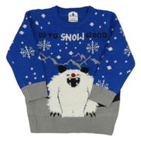 Modro-šedý svetr s vločkami a příšerou George