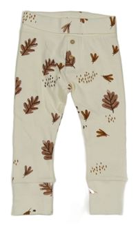 Smetanové žebrované lehké tepláky s listy M&S