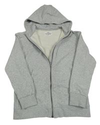 Šedá melírovaná propínací mikina s kapucí M&S