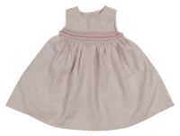 Světlerůžové puntíkaté žebrované šaty Nutmeg